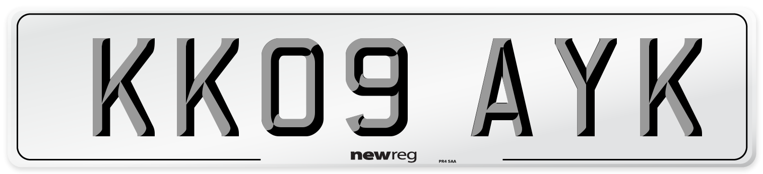 KK09 AYK Number Plate from New Reg